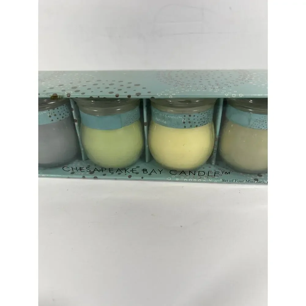 Chesapeake Bay Mini Jars Candle 4 Set‎ Sandalwood Rush Bonsai Vanilla Lead Free